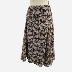 Cottagecore Brown Floral midi skirt